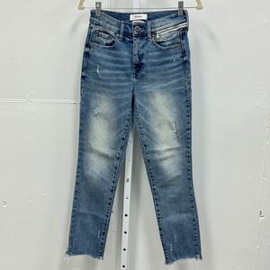 Pistola High Rise Skinny Jeans Distressed Raw Hem Blue Denim P6996EKC-ASV W 25